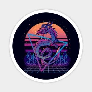 RetroWave Dragon Aesthetic Magnet